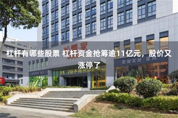杠杆有哪些股票 杠杆资金抢筹逾11亿元，股价又涨停了