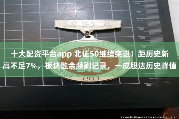 十大配资平台app 北证50继续突进！距历史新高不足7%，板块融余频刷记录，一成股达历史峰值